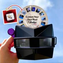 1 Piece, Handcrafted Retro-Style Slide Projector, Red/Black/Film Slides, Custom DIY Viewfinder, Valentine's Day/Anniversary/Wedding/New Year/Party Customized Photo Gifts, Nostalgic Keepsakes, Birthday, Anniversary, Valentine's Day/Thanksgiving/Mother's Day/Father's Day Gifts, Retro Couple Keepsakes, Wedding Gifts, And Other Customized Photo Gifts. - Multicolor - View 5