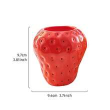 1 件迷你可愛草莓形花瓶,三種顏色(紅色、粉紅色、綠色)可選,手繪裝飾樹脂花瓶,適合家居、餐廳餐桌裝飾和水耕植物 - 彩色 - 查看 10