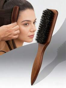 Cepillo de cerdas de jabalí para cabello y barba para hombres y mujeres - Cepillo profesional de cerdas de crin sin perfume para peinar, recortar y alisar el cabello grueso/fino, limpieza de cortapelos, herramienta para alisar el cabello hacia atrás, esenciales de viaje y vacaciones, accesorios para el cabello de mujeres, cepillo, cepillos de cabello, cepillo de bordes, cepillar el cabello, peine de cabello - multicolor - Ver 1