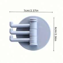 1-Pack Multifunctional Wall-Mounted Rotating Hook Rack - Industrial-Grade Adhesive Backing Supports 15kg Weight Without Drilling Or Residue. 360° Rotating Hooks With Detachable Design Allow Customizable Storage Configurations. Includes 6 Adjustable Hooks For Coats, Bags And Kitchen Utensils In Home, Office Or Dormitory Settings. - Nordic Gray - View 5