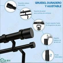 0.8 A 2.1m Nuevo Dobles Tubo Cortineros Modernos De Metal - por defecto - Ver 3