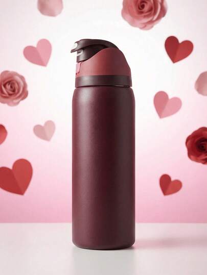 0walai Black Cherry Vacuum Flask With Straw 32oz,945ML, Cold And Hot Water Can Be Insulated, Beautiful Appearance, Exquisite Workmanship, Suitable For Camping, Work, Indoor Use,Suitable For Gift,Perfect For Valentine's Day,Birthday,Giving Day.