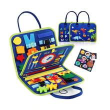 Montessori Busy Board - Sensory Life Skills Activity Toy With Zipper And Button Learning, Present - Rose Red - View 4