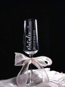 1pc Personalized Champagne Flute, Reusable & Washable Customized Champagne Glass With Bow Decor, Suitable For Bride And Bridesmaids, Wedding Party, Bridal Shower, Bachelor Party, Birthday Party ,Forever Love - Nhiều màu - Xem 13