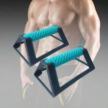 2pcs Push Up Bars With Non-Slip Handles, Ergonomic Design, Suitable For Fitness, Aerobic Exercise, Home Gym Equipment - Blue - View 5