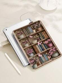 1pc Butterfly Potted Flower Bookshelf Pattern Tablet Protective Case, Compatible With 10.2 Inch 2021/2020 10th/9th/8th Gen, (A16) 11 Inch 11th Gen 2025, Galaxy Tab A8 10.5 Inch 2022, Tablet Cover With Pencil Slot, Auto Sleep/Wake, Valentine's Day Gift - Multicolor - View 6