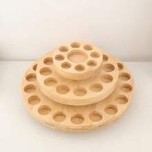 39-Hole 5-20ml Essential Oil Display Rack, 360 Degree Rotating 3-Tier Bamboo Makeup Organizer Turntable, Nail Polish Lipstick Storage Rack - 3 Floors - View 5