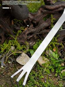 1pc Stainless Steel Bonsai Rake Set, Hand Rake Soil Tamper Bud Pick Tool, Handmade Bonsai Making Tools For Soil Loosening, Home Gardening Bonsai Care - Garden Rake - View 1