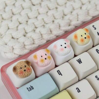 1pc Cute Brown Puppy Keycap, Personalized Mechanical Keyboard Cap, Cross Axis Resin Keycap With MOA Base, Suitable For Gaming, Office Typing, Unique Holiday Gift For Gamers And Typists