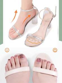 High Heel Non-Slip Stickers, Sandal Anti-Slip Pads, Loafer Heel Grips, Silicone Forefoot Pads, Anti-Slip & Anti-Chafing Shoe Inserts, Half Size Adjusters, Heel & Forefoot Cushion Pads - Transparent - View 2