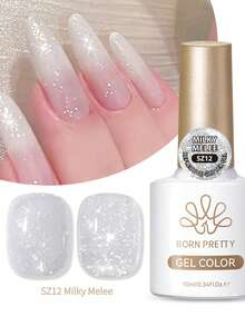 BORN PRETTY 10ml Silver Shiny Glitter Nail Polish, Reflective Shimmery Gel Nail Art Design Paint, Suitable For Home And Salon Use - Multicolor - View 2
