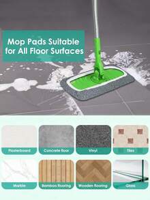 4/6/8Pcs Reusable Mop Pads With High Water Absorption And Ultra-Fine Fiber Cleaning Pads That Can Firmly Adhere To Most Standard Mops - A+B - View 8