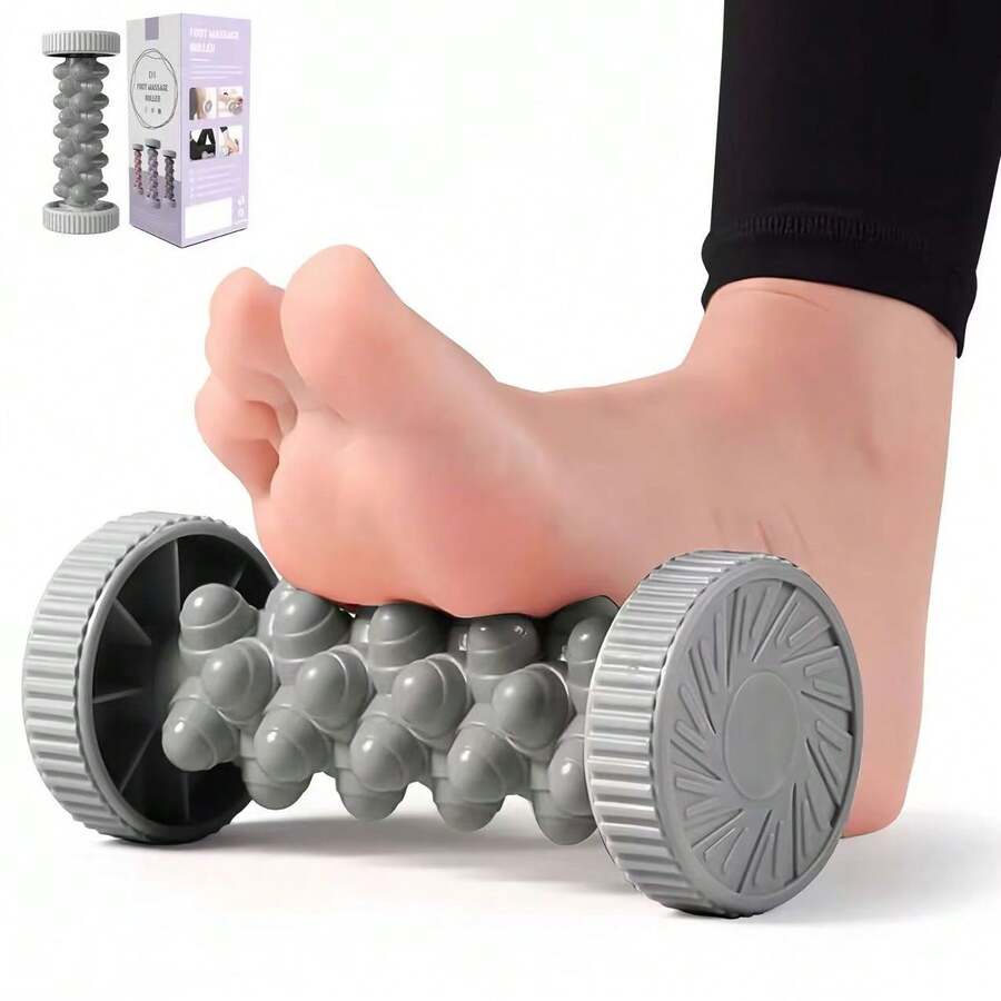 Foot Massage Roller, Relieves Plantar Fasciitis, Portable, Deep Tissue Muscle Massage, For Arch And Heel Pain, Reflexology Tool. - Light Grey - View 1