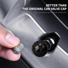 4 Tapas de Válvula de Neumático con Diseño de Bola de Diamante, Resistentes a la Corrosión, Universales para Autos, Camionetas, Motocicletas, SUV y Bicicletas 7PJS - Azul - Ver 4