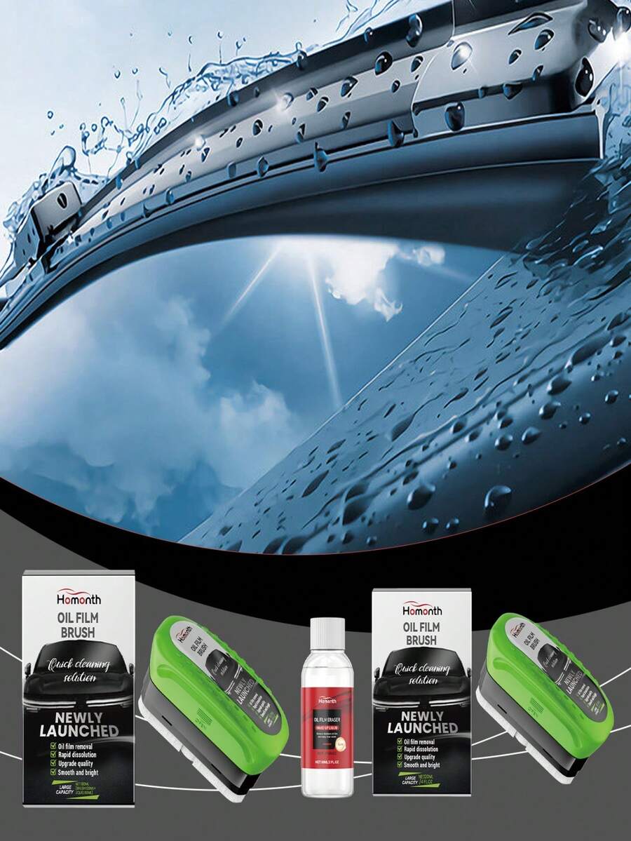 Cepillo de limpieza de vidrio multifuncional - No se necesita energía, apto para parabrisas de automóviles y ventanas del hogar, elimina manchas de aceite y marcas de agua