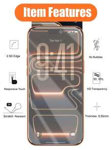 4pcs High Definition Tempered Glass Screen Protector Compatible With Iphone 17/17Pro/17Promax/17Air/11/12/13/14Pro Max/15Pro Max/16/16Pro/16Plus/16Pro Max/Xs/Xsmax, 9H Hardness, Transparent, Scratch-Resistant, Anti-Fall, Waterproof, Shockproof, Anti-Fingerprint, Full Screen Coverage - Clear - View 6