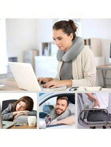 U-Shaped Portable Comfortable Breathable U-Shaped Pillow, Airplane Neck Pillow Unisex Soft Neck Pillow Suitable For Travel, Car, Home, Office, Airplane And Study, Inflatable Neck Pillow Outdoor Essential Travel Gear, Summer Camping, Soft - Multicolor - View 4