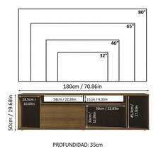 Madesa TV Stand Rack 5 Spaces Up To 80 Brown 2 - Brown - View 3