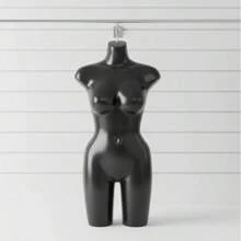 Maniquí Dama Pierna Larga Tipo Busto Completo | Maniquí Exhibidor Femenino con Pierna Larga Disponible en 4 Colores Blanco, Negro, Beige y Plata, Ideal para Vestidos, Pantalones, Lencería, Ropa Interior, Trajes de Baño y Exhibición Profesional en Tiendas, Boutiques y Escaparates - Negro - Ver 3