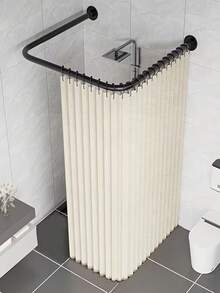 U-Shaped Stainless Steel Extendable Corner Rod For Bathroom Bathtub, International Style, Metal, Adjustable Bath And Boutique Corner Rack Accessory - A - View 2