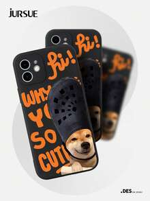 JURSUE 卡通时尚美学丑陋怪异搞笑防震保护软手机壳，兼容 17 16 15 14 13 12 11 Pro Max SE 2020 X XR XS Ip 8 7 Plus HFE1072 - 黑色 - 查看 5