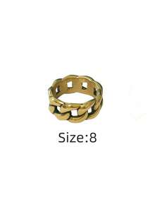 1pc Stainless Steel Unique Chain Design Niche Punk Style Hypoallergenic Waterproof Fade-Resistant Everyday Wear Men Ring - Chain Men's Ring 3 - View 16
