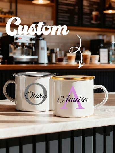 كوب سيراميك قابل للتخصيص سعة 350 مل مع اسم شخصي، كوب مينا للعصير والحليب والقهوة المثلجة، هدية مثالية للأصدقاء والوالدين والزملاء، ديكور عيد، سهل التنظيف، تخصيص عالي الجودة، هدية فريدة مناسبة لها وله وللأب والأم والعائلة والأصدقاء والابن والابنة والطلاب