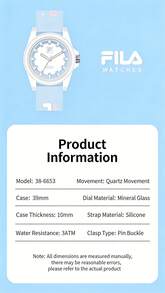 FILA FLS38-6653 Women's Sports Quartz Watch, Jelly-Like Design, Silicone Strap, Waterproof And Sweatproof, Stylish Campus Wear Item - Multicolor - View 8