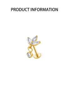 925 Sterling Silver Single Nose Stud, Diamond Nose Stud, Crown Pendant, Cubic Zirconia Tassel Nose Stud Wholesale - Single Nose Stud - View 6