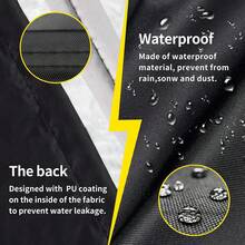 1pc Outdoor Waterproof Furniture Cover, Garden Furniture Cover, Rectangular Patio Table Cover, Oxford Cloth Rain Snow Dust UV Protection, Patio Furniture Cover, Black & Silver, Indoor Outdoor Storage, Camping, Gardening Supplies, Gardening Decor, Multiple Sizes (Home, Office, Travel) - Outdoor Table and Chair Dust Cover - View 10