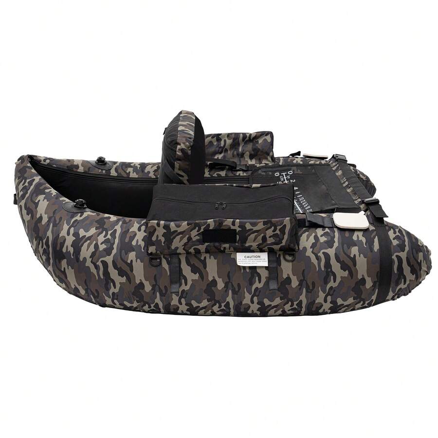 286.6 Lbs Portable Inflatable Fishing Boat - 90-180°Adjustable Backrest, Ideal For Fishing, Rafting & Outdoor Adventures, Easy Setup With Included Hand Pump - Camouflage - View 1
