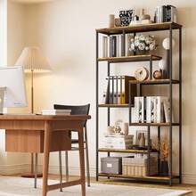 7-Tier Freestanding Baking Rack, Floor-Standing Shelves, Open Shelves, Suitable For Living Room, Office, Study, 2 Colors Available - Rỉ Nâu - Xem 6