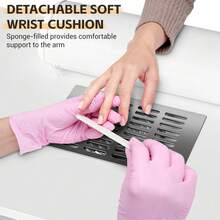 Estación Profesional de Manicura con Extracción de Aire Inferior – Mesa Móvil con Ruedas Bloqueables, Cojín Ergonómico y Amplio Almacenamiento (Cajones + Gabinete) – Ideal para Salones de Belleza y Sp - Blanco - Ver 4