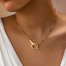 1pc Fashionable Minimalist Horseshoe Pendant Necklace - Horseshoe Pendant - View 7