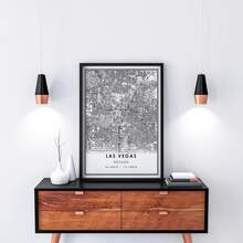 Islamic Style Poster, Frameless Wall Art, Las Vegas Map Print Poster Canvas | Nevada Map Print Poster Canvas | Las Vegas City Map Print Poster Canvas (Suitable For Eid Al-Fitr And Ramadan) - A - View 4