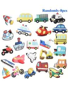 6pcs/12pcs Random Cartoon Car Soft Rubber Fridge Magnets, Creative Decorative Letter Magnetic Stickers, Mini - Multicolor - View 9