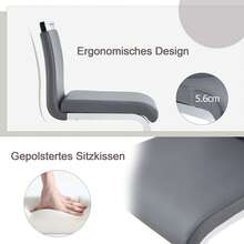 Zwei hochwertige grauen Barhocker im nordischen Stil, geeignet für Restaurants, Küchen, Terrassen und Gäste Bürostühle (Set von 2) (Grauen+PU)Geeignet für mehrere Gelegenheiten. - Dunkelgrau - Übersicht 6