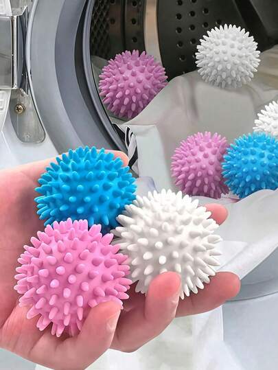6pcs Reusable Laundry Dryer Balls (6cm Diameter) - Anti-Stain, Decontamination, Anti-Pilling, Designed For Specific Fabrics, No Electricity Needed, Soft Clothes, Reduce Wrinkles And Static, Prevent Tangling At Home And Laundromat, Random Colors