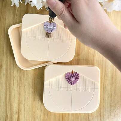 Earring Drill Frame, Piercing Tool, Dust Collector, Grid Cover | Clay Earring Tools | Polymer Clay Cutter | Perfect Handmade Design Tools, Clay Cutting Tools, Suitable For Beginners