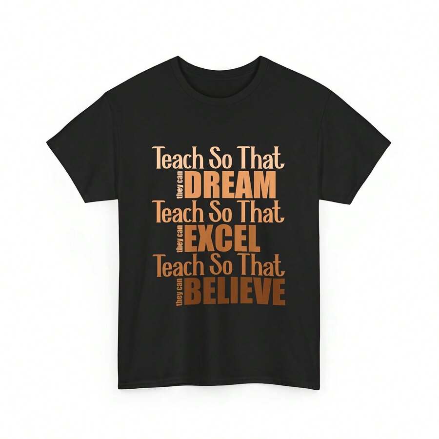 Camiseta del mes del maestro, enseña para que puedan soñar, camiseta de Excel - Negro 4 - Ver 1