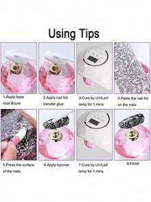 10 Rolls/Box White Black Lace Nail Art Foils Set Nail Transfer Sticker Paper Manicure Nail Decoration Accessories - Nhiều màu 2 - Xem 2