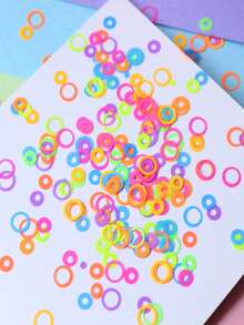 2克荧光亮片环氧树脂流沙填充物霓虹圆星空心圆梅花形状片状树脂硅胶模具填充物春夏剪贴簿制作DIY工艺品 - 彩色 - 查看 5