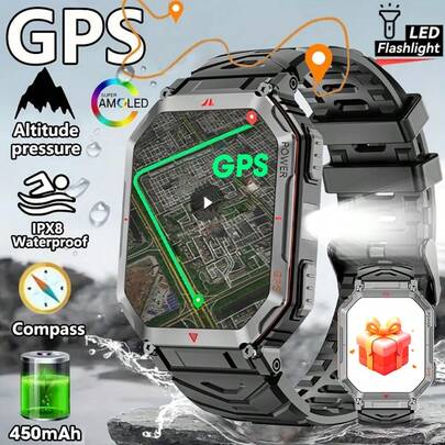 Hwagol Smart Watch (Answer/Call) 2.01 Inch (Approx. 5cm) HD Display, Men's Smart Watch, Fitness Tracker, 100+ Sports Modes, Sleep Monitor, Pedometer, For Android IOS, 650mAh Big Battery