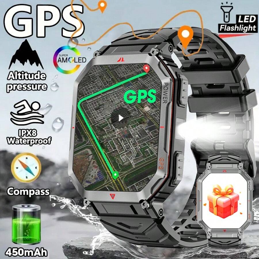 Hwagol Smart Watch (Answer/Call) 2.01 Inch (Approx. 5cm) HD Display, Men's Smart Watch, Fitness Tracker, 100+ Sports Modes, Sleep Monitor, Pedometer, For Android IOS, 650mAh Big Battery