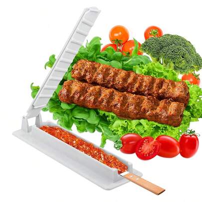 1pc Plastic Kebab Maker Machine,Barbecue Skewer Maker, Meat Skewer,Manual Kabob Mould Reusable Easy Kabob Maker,Easy Kabob Maker, Perfect For Barbecue Party And Outdoor Activities,It's The Perfect Tool For Outdoor, Camping, Barbecues
