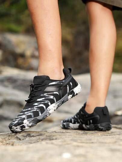 1 Pair Unisex Barefoot Water Shoes, Non-Slip Outdoor Sports Hiking Shoes, Thick Rubber Sole Zero Drop Five Toe Shoes, Suitable For Running, Cycling, Hiking, Hunting, Camping, Climbing, Fishing, Squatting, Gym Workout, Spring/Summer