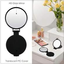 12 Pieces Compact Mirrors Bulk Gifts Mini Vintage Pocket Mirrors For Purse Small Portable Folding Round Makeup Stuffs For Travel Daily Use Party Favors Women (Black) - 黑色 - 查看 4