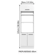 Armario de Cocina para Microondas y Horno Madesa Blanco - Blanco - Ver 2