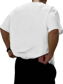 Camiseta Oversize con Estampado de Bandera de Portugal y Flores - Colores Blanco y Negro, Casual para Hombres - Blanco - Ver 2