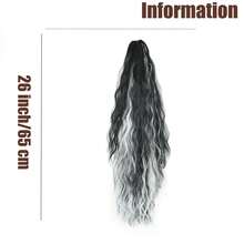 Claw Ponytail Extension 26 Inch Water Wave Wavy Curly Clip In Hair Extensions Soft Synthetic Hairpiece For Women - Black Brown - View 3